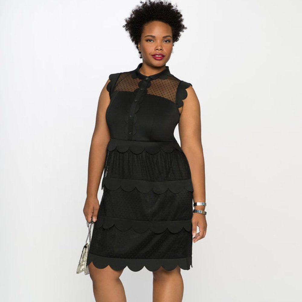 Eloquii Mesh Detail Scallop Dress - used twice